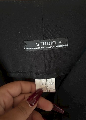 Düğmeli Siyah Mini Goth Kadın kumaş pantolon - Görsel 2