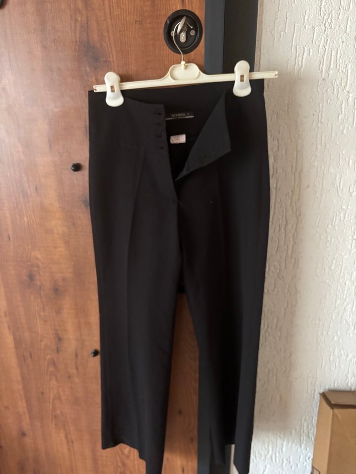 Düğmeli Siyah Mini Goth Kadın kumaş pantolon - Görsel 4