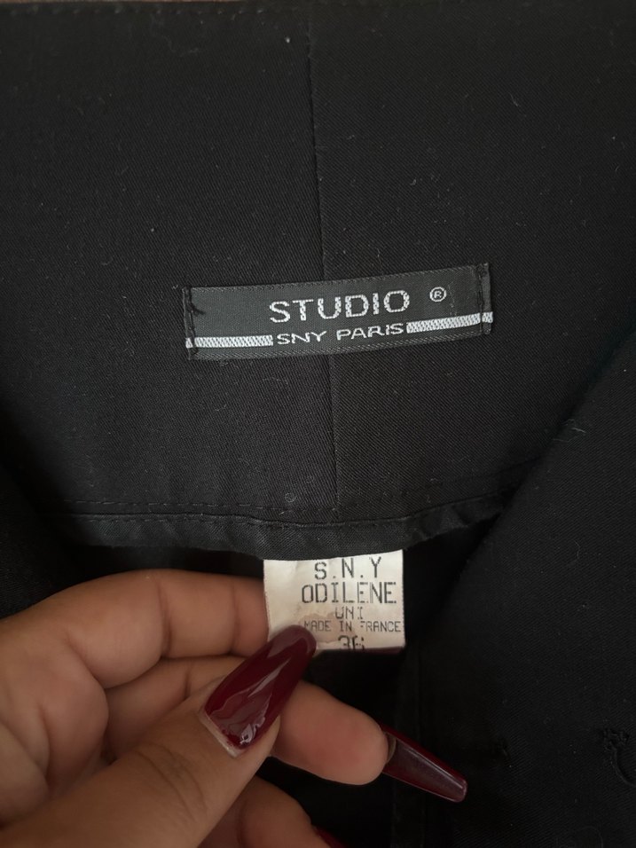 Düğmeli Siyah Mini Goth Kadın kumaş pantolon - Görsel 2