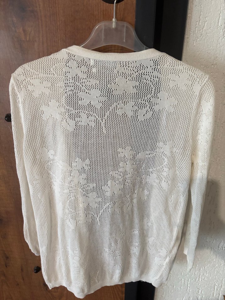 Dantel Detaylı Beyaz Kadın Hırka mango - Görsel 3