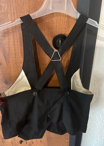 Kadın Siyah Deri Halter Yaka Kemerli Yelek river island - Görsel 2