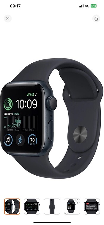 Apple Watch Se Gps 40MM Midnight Aluminium Case With Midnight Sp