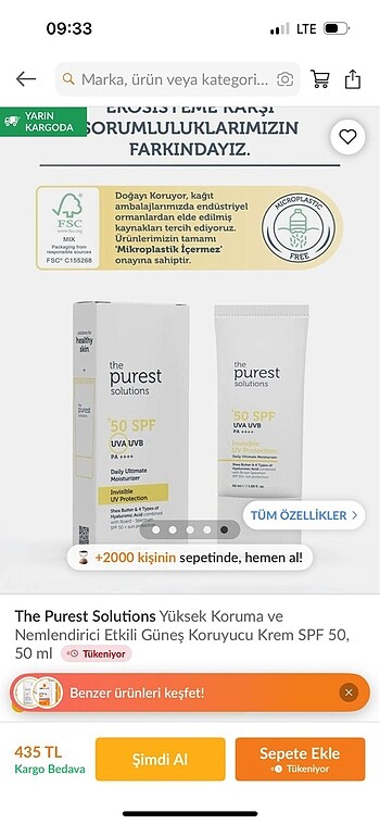 Diğer THE PUREST GÜNEŞ KREMİ