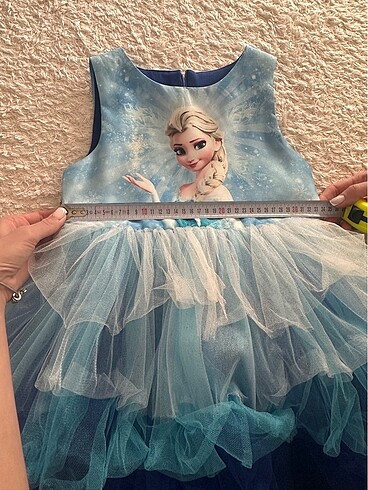 7 Yaş Beden mavi Renk Elsa elbise