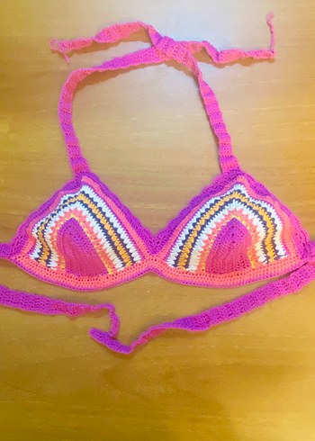 Renkli Örgü Bohem Bikini Üstü
