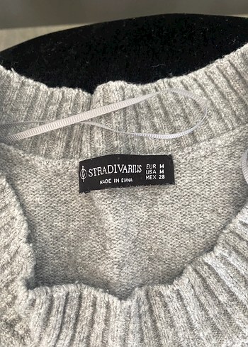 Stradivarius Gri Kadın Yün Kazak, Uzun Kollu, Rahat Kesim
