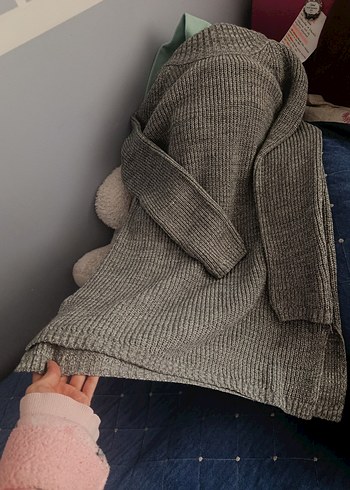 Gri Simli Örgü Boğazlı Kadın Kazak - Görsel 2