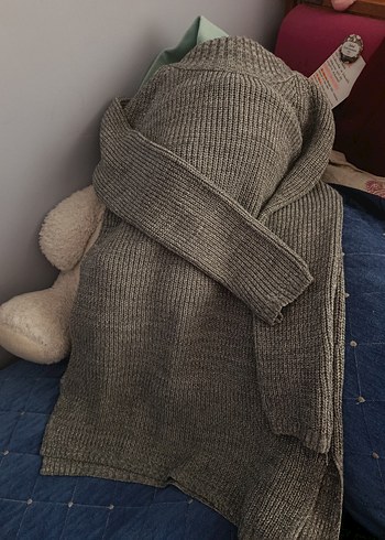 Gri Simli Örgü Boğazlı Kadın Kazak - Görsel 4