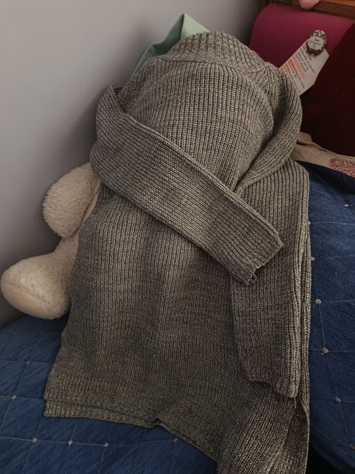 Gri Simli Örgü Boğazlı Kadın Kazak - Görsel 4