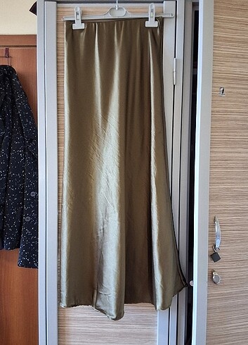 yeşil saten etek - Görsel 2