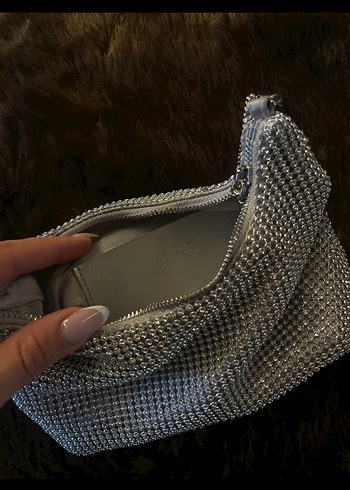 Mango Gri Metal Zincirli Kadın Çantası