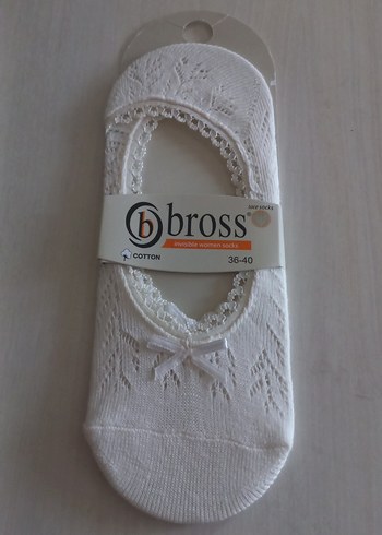 Diğer Bross Nakışlı Beyaz Kız Çorabı 36-40