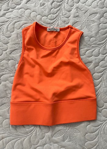 Turuncu Kadın Atlet, Yuvarlak Yaka, Spor