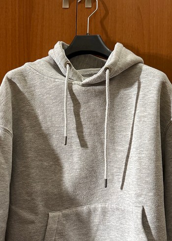 P&B Gri Kapüşonlu oversize Sweatshirt