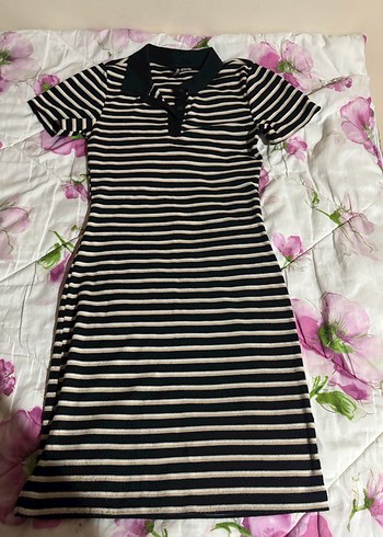 Düğmeli Siyah Çizgili Hamile Tişörtü - Görsel 2