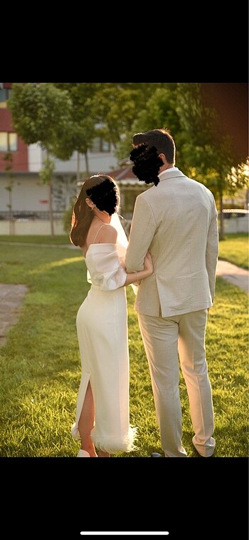 34 Beden beyaz Renk Nikah Elbisesi