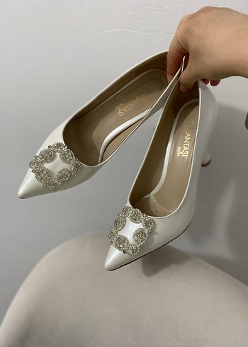 Nişantaşı Taşlı İnce Topuk Abiye Ayakkabı - Görsel 3