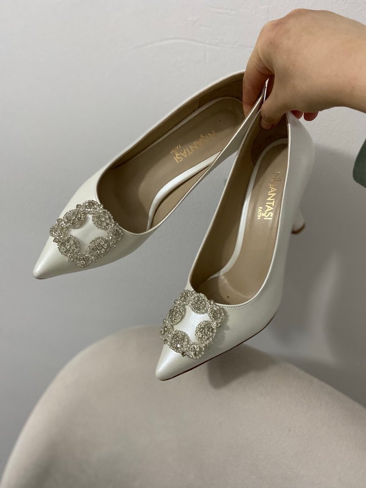 Nişantaşı Taşlı İnce Topuk Abiye Ayakkabı - Görsel 3