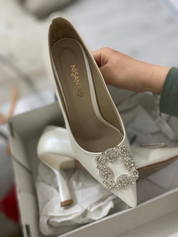 Nişantaşı Taşlı İnce Topuk Abiye Ayakkabı - Görsel 4