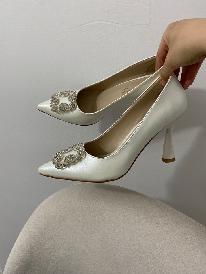 Nişantaşı Taşlı İnce Topuk Abiye Ayakkabı - Görsel 2