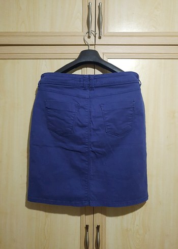 36 Beden Navy Mavi Kadın Denim Etek