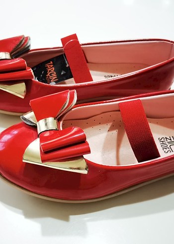 Kız Çocuk Kırmızı Tokalı Babet Ayakkabı - Görsel 2