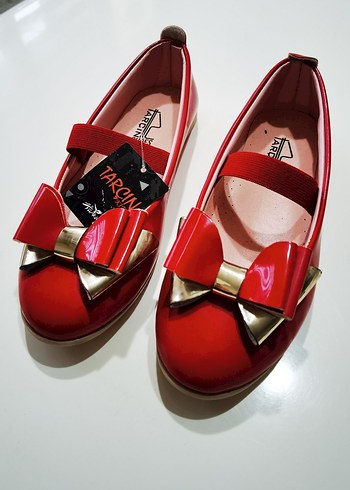 Kız Çocuk Kırmızı Tokalı Babet Ayakkabı - Görsel 3