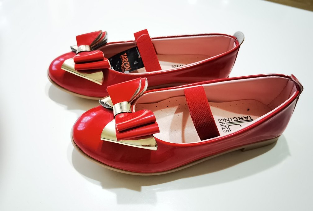 Kız Çocuk Kırmızı Tokalı Babet Ayakkabı - Görsel 2