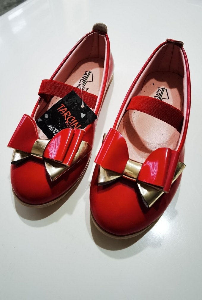 Kız Çocuk Kırmızı Tokalı Babet Ayakkabı - Görsel 3