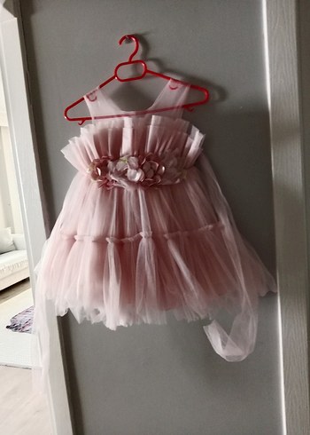 Pembe Fırfırlı Kız Çocuk abiye