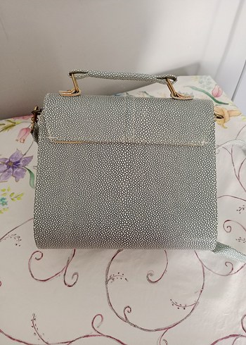 Diğer Gri Yılan Desenli Tokalı Kadın Çanta