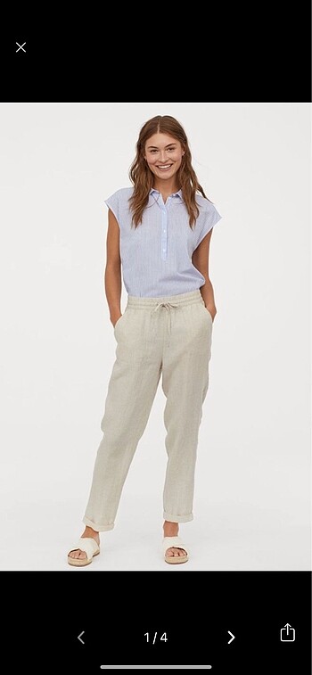 Hm kadın keten pantalon