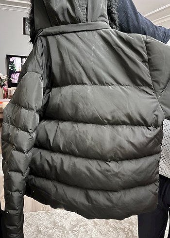 Gri Kadın Kışlık Kürklü Sokak Stili Mont - Görsel 6