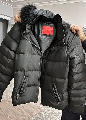 Gri Kadın Kışlık Kürklü Sokak Stili Mont - Görsel 2