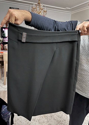 Siyah Kuşaklı Midi Etek - Görsel 5