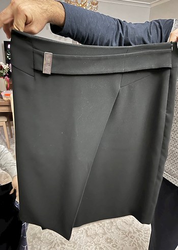 Siyah Kuşaklı Midi Etek - Görsel 2