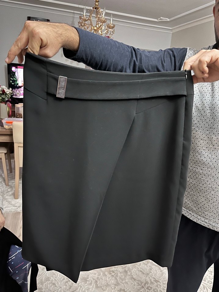 Siyah Kuşaklı Midi Etek - Görsel 5