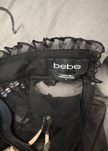 xs Beden Bebe marka Siyah transparan nişan özel gün Elbise