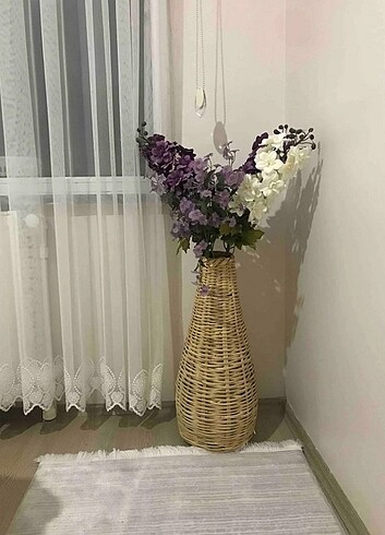 Beden sarı Renk Hasır Vazo Pampas Vazosu Çin Vazosu Çiçeklik