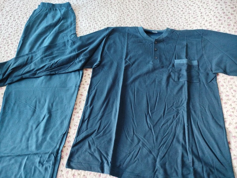 Mavi Rahat Kesim erkek Pijama Takımı - Görsel 2