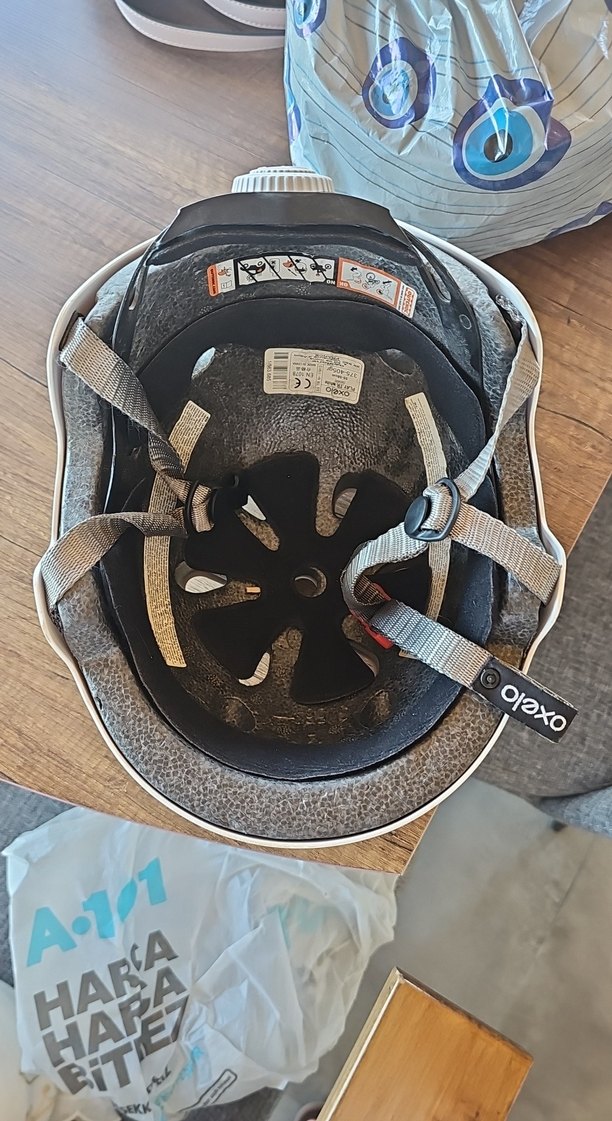 Beyaz Bisiklet, paten Kask velcro - Görsel 3