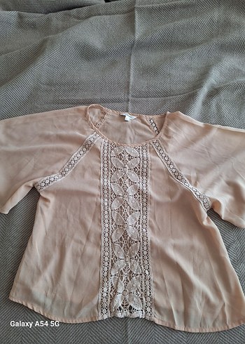 Koton Bej Dantel Detaylı Bohem Kadın Bluz
