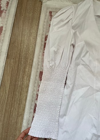 Düğmeli V Yaka Keten mini elbise elbise - Görsel 4