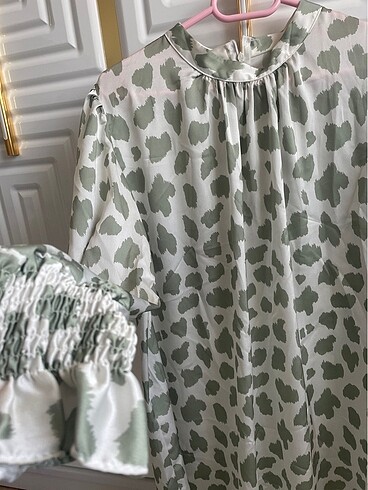 m Beden Saten leopar Tunik