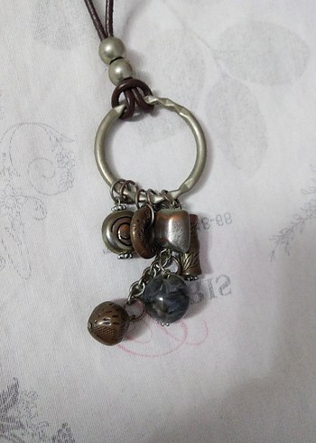 Bohem Tarz Uzun Bej Yılan Desenli Püsküllü Kolye - Görsel 2