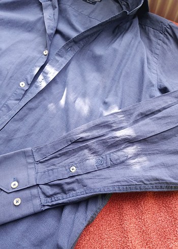 Erkek Mavi classic small Gömlek - Görsel 3