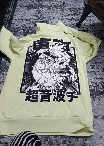 Sarı Kapüşonlu Oversize Sweatshirt - Görsel 3