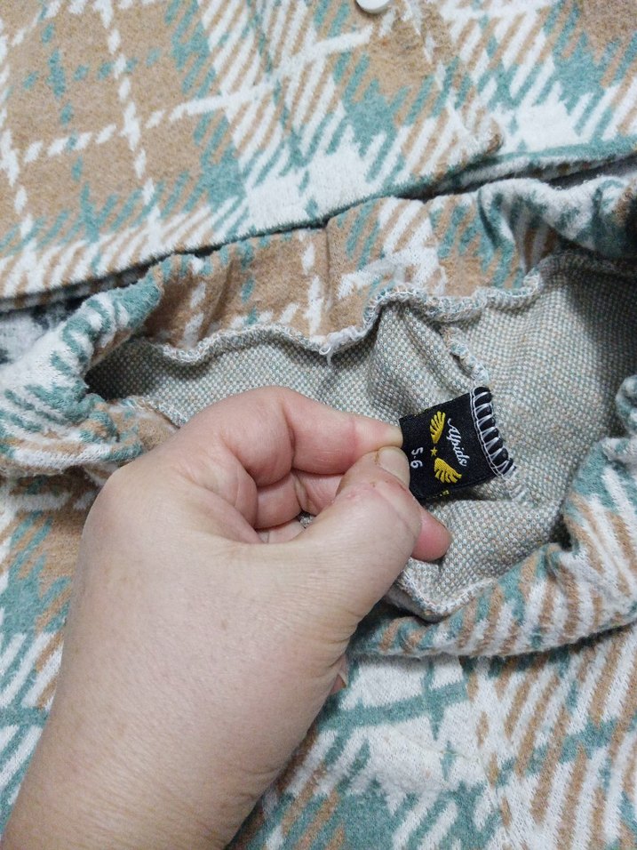 Çocuk Ekose Desenli Düğmeli Takım - Görsel 3