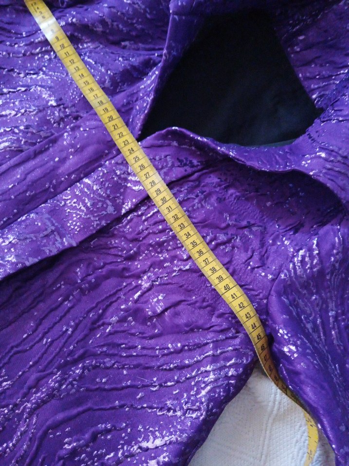 Mor Parlak Düğmeli Uzun abiye bluz - Görsel 2