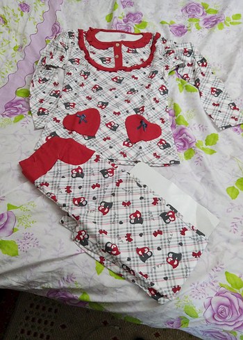 Renkli Desenli uzun kollu pijama takımı - Görsel 2